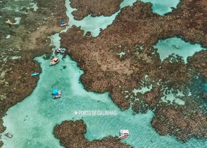 Flat Moderno em Porto de Galinhas com vista Mar e restaurante na cobertura